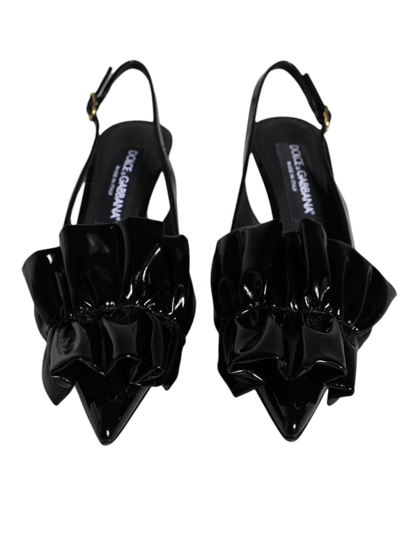 Dolce & Gabbana 80% Calf Leather slingback heel in black