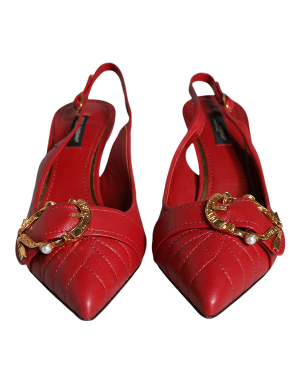 Dolce & Gabbana 100% Lamb Leather slingback heel in red