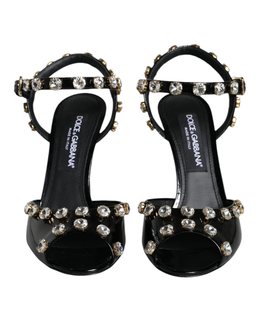 Dolce & Gabbana 100% Leather heel sandal in black