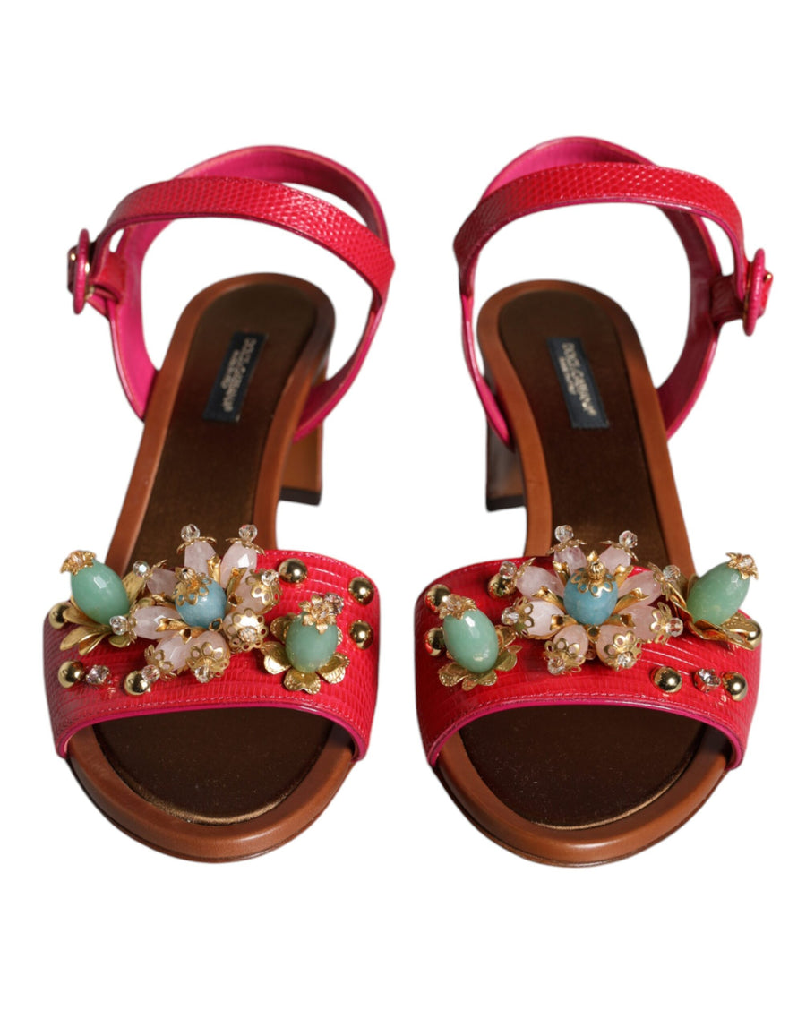 Dolce & Gabbana 100% Calf Leather heel sandal in pink