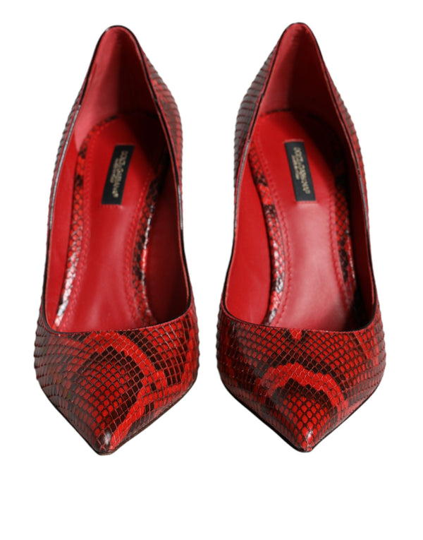 Dolce & Gabbana 93% Python Leather heel in red