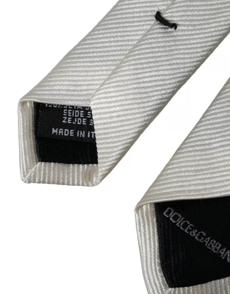 Dolce & Gabbana 100% Silk necktie in white