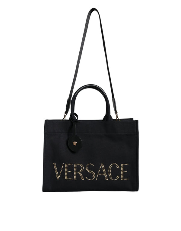Versace Canvas tote bag in black