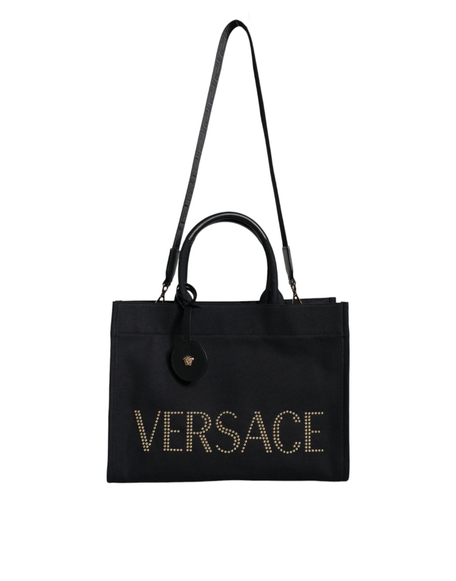 Versace Canvas tote bag in black