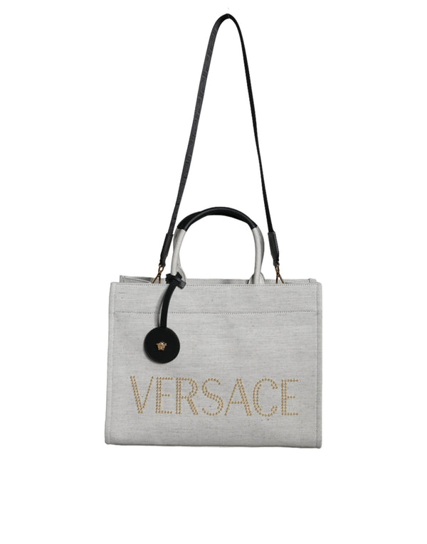 Versace Canvas (VL100%) tote bag in white
