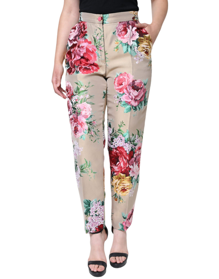 Dolce & Gabbana 87% Polyester 13% Silk trousers in beige