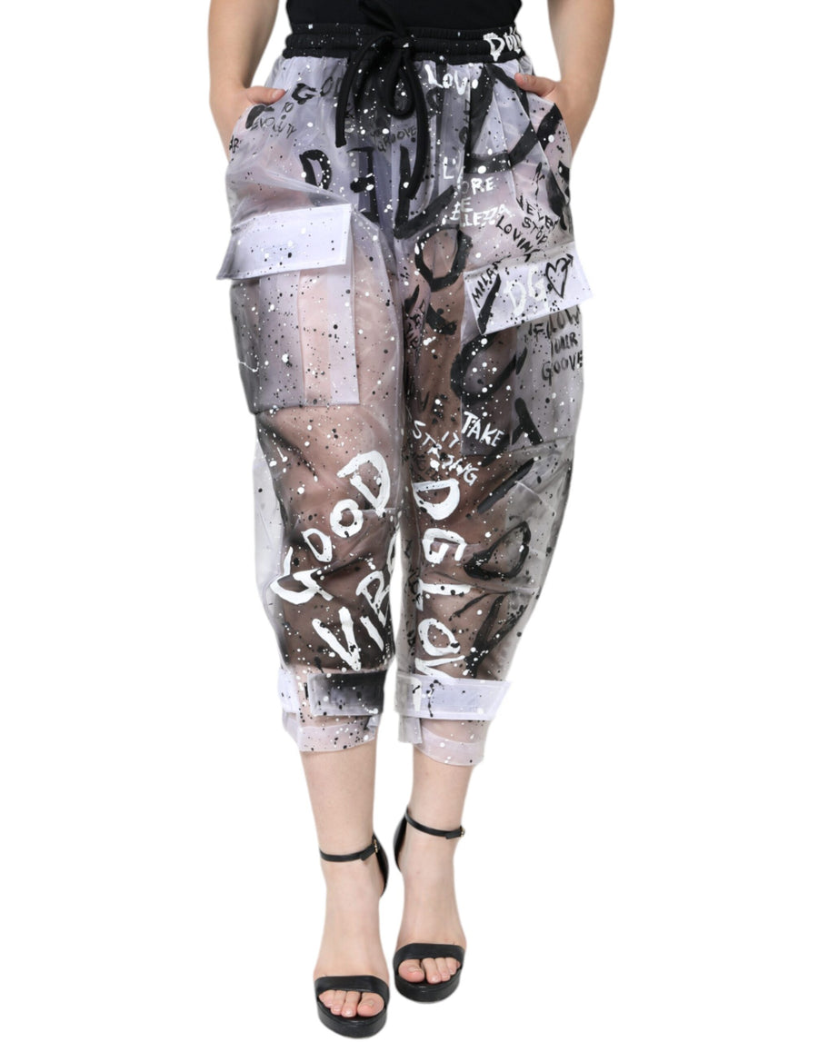 Dolce & Gabbana 100% Nylon cargo pants in white
