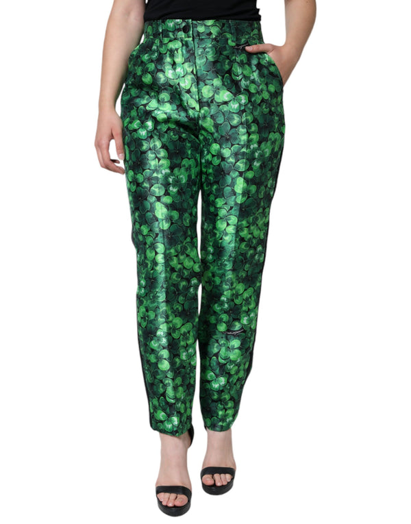 Dolce & Gabbana 98% Silk 2% Polyester trousers in green