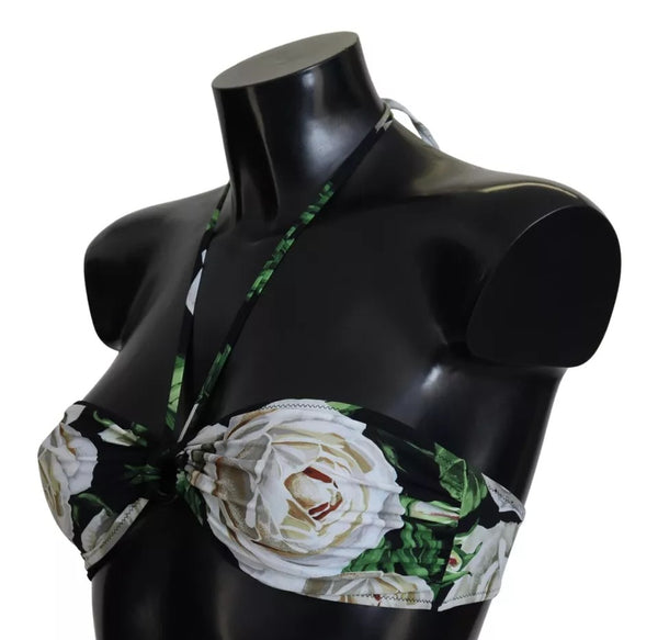 Dolce & Gabbana Nylon stretch bikini top in black