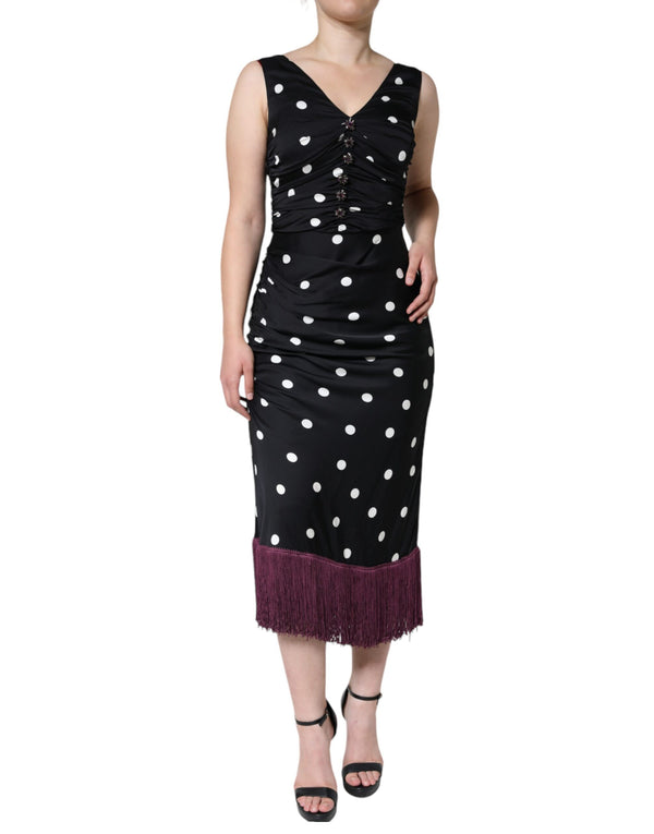 Dolce & Gabbana 93% Silk 7% Elastane dress in black
