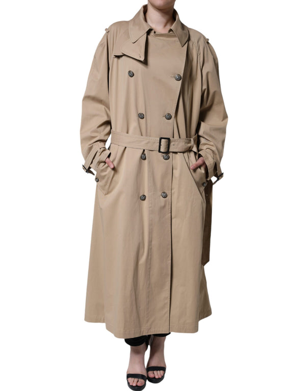 Dolce & Gabbana 97% Cotton 3% Elastane trench coat in khaki