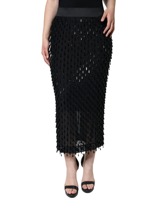 Dolce & Gabbana 81% Nylon 19% Elastane; Lining: 96% Silk 4% Elastane skirt in black