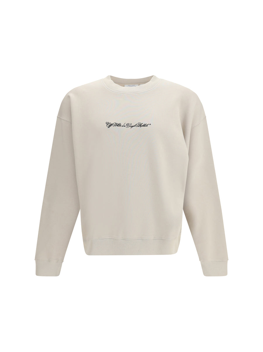 Crewneck Sweatshirt Script Arrow Pumice Stone Cotton