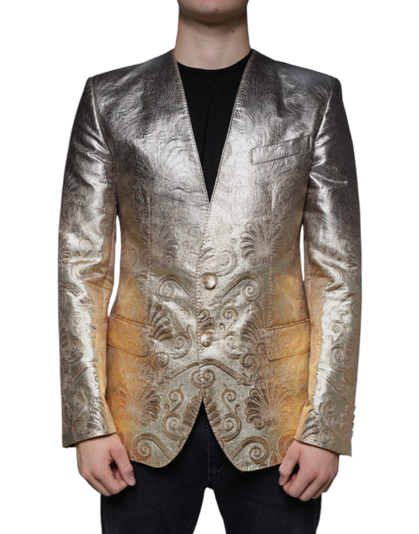 Dolce & Gabbana 82% Polyester Film Fiber blazer in gold