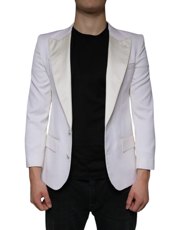Dolce & Gabbana 95% Virgin Wool 5% Silk blazer in white