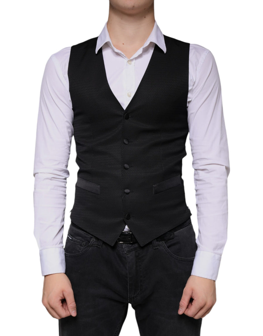 Dolce & Gabbana 52% Wool 35% Viscose 9% Silk 4% Polyester vest in black