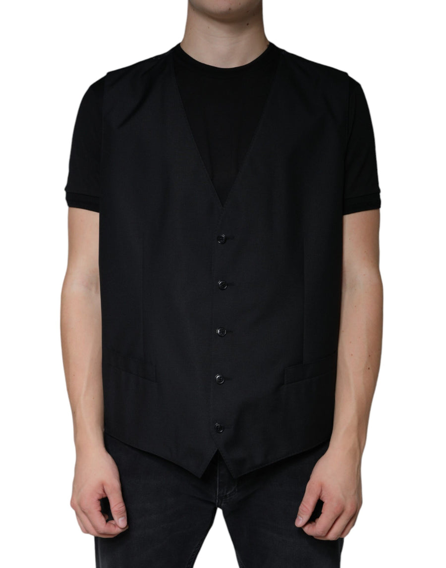 Dolce & Gabbana 82% Virgin Wool vest in black