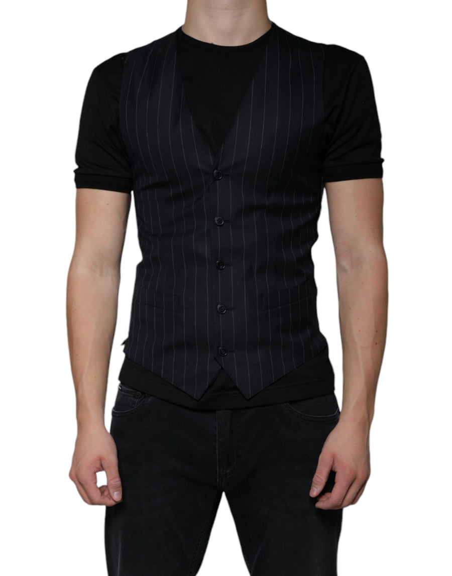Dolce & Gabbana 95% Leather vest in black