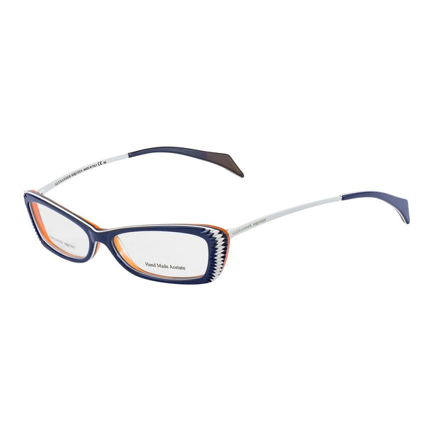 Alexander McQueen AMAMQ4163W0CAC Acetate eyeglasses in navy
