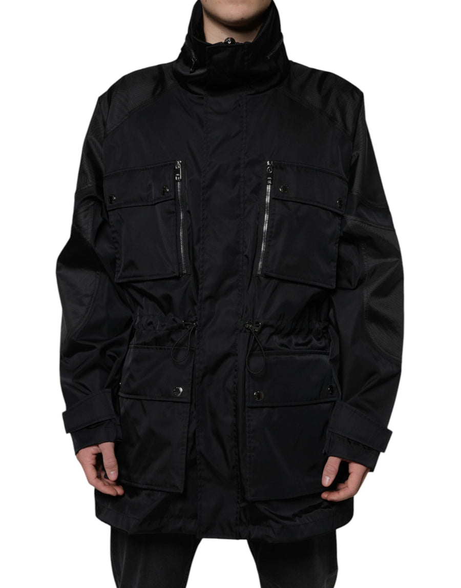 Dolce & Gabbana 88% Nylon parka coat in black
