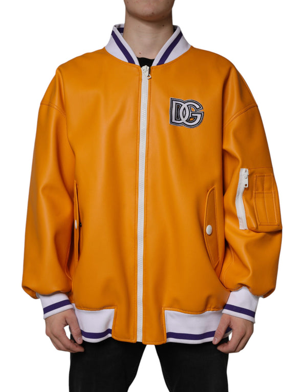Dolce & Gabbana 79% PVC bomber jacket in orange