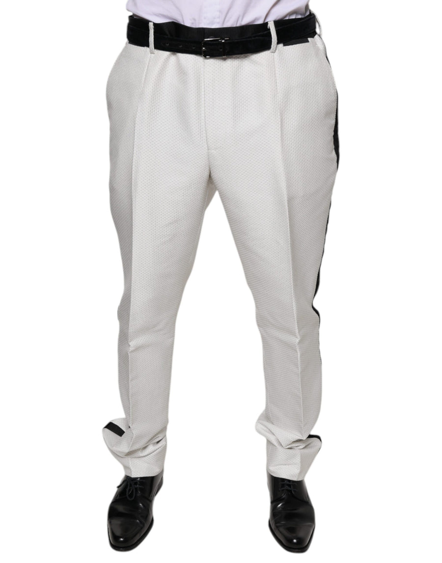 Dolce & Gabbana 80% Polyester trousers in white