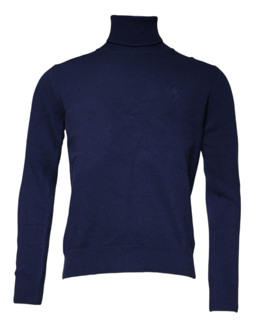 Dolce & Gabbana 90% Virgin Wool turtleneck sweater in navy