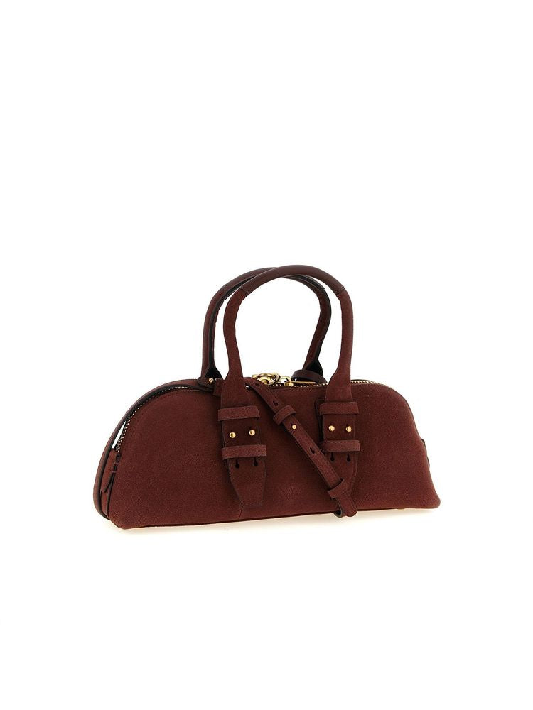 Pinko 100% Cow Leather shoulder bag in bordeaux