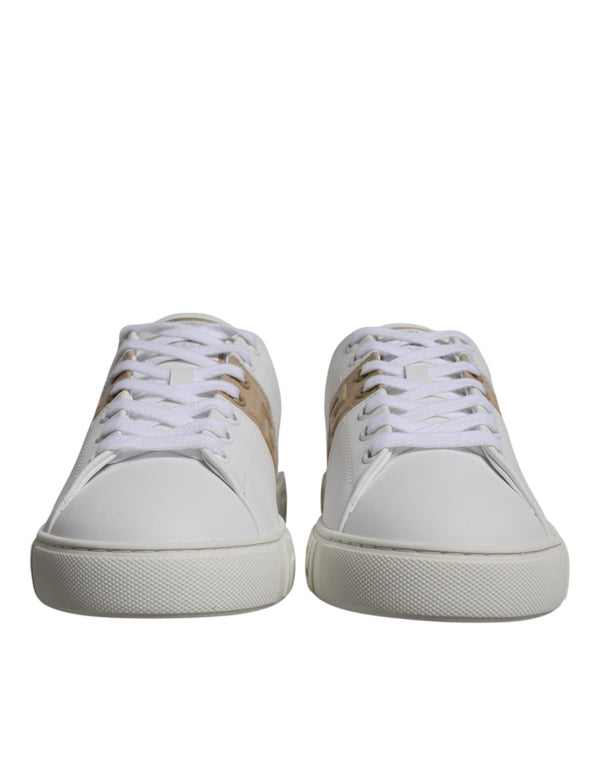 Versace Leather upper sneaker in white