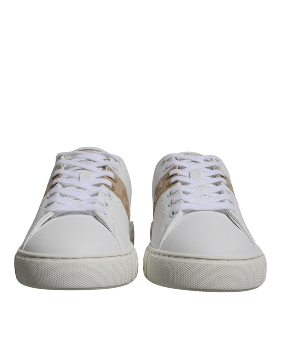Versace Leather upper sneaker in white