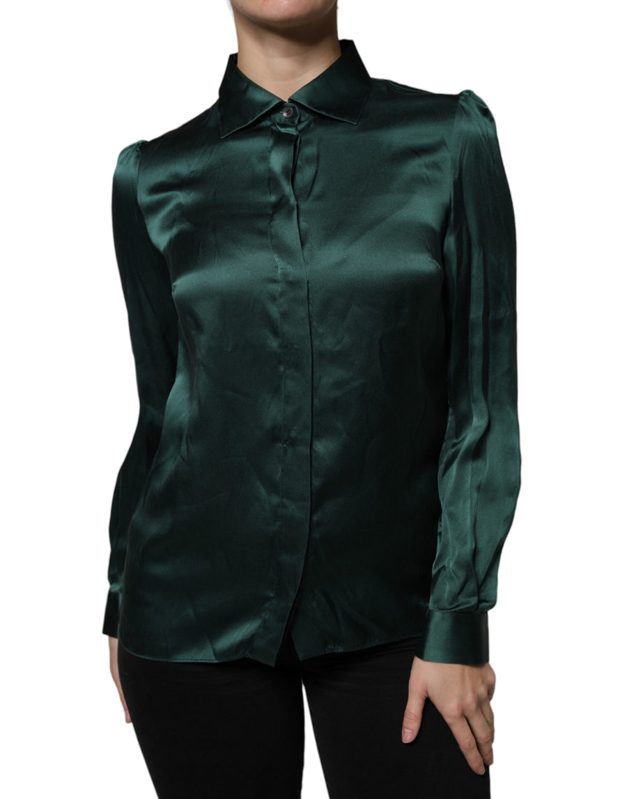 Dolce & Gabbana 100% Silk blouse in green