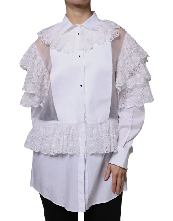 Dolce & Gabbana 56% Cotton 44% Silk blouse in white
