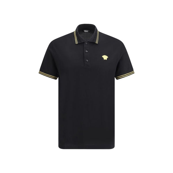 Versace 100% Cotton polo shirt in black