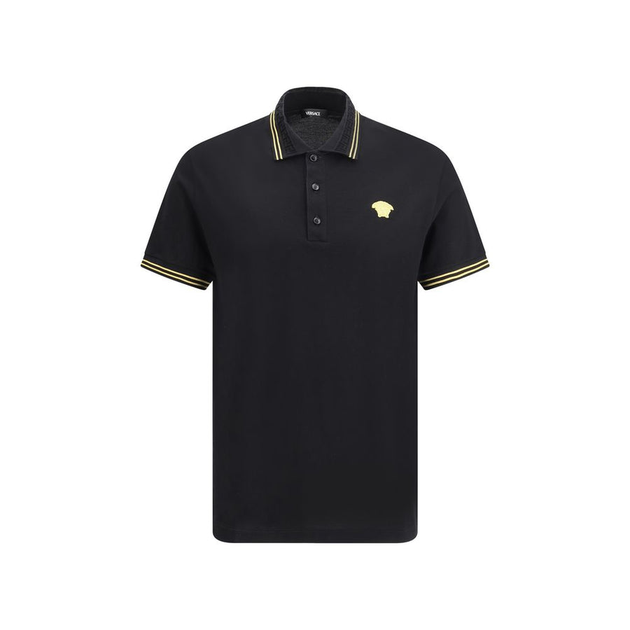 Versace 100% Cotton polo shirt in black