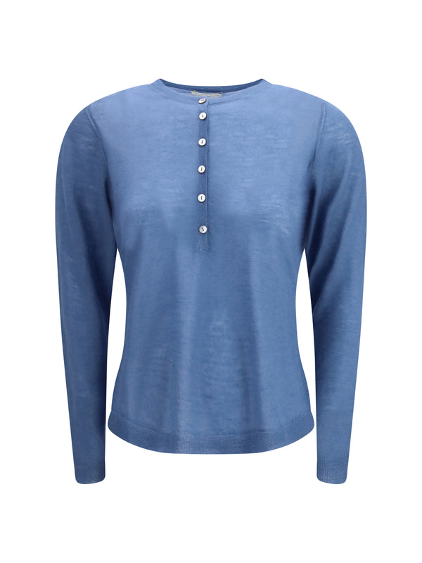 Mirror In The Sky 100% Cashmere cardigan in blue
