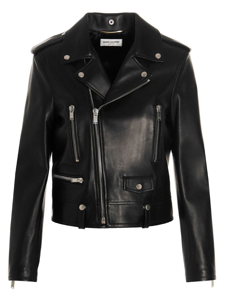 Saint Laurent Leather Motorcycle Jacket — Black