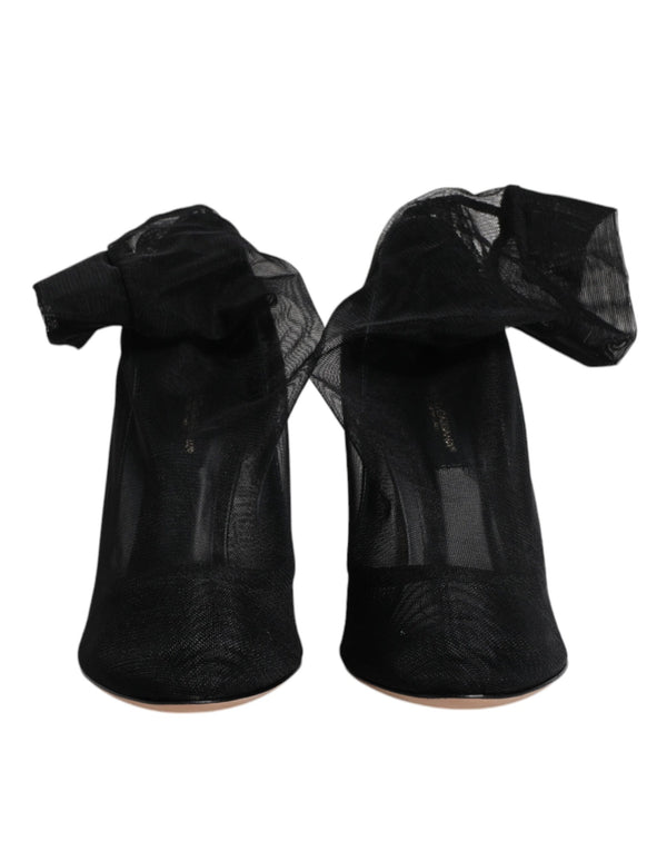 Dolce & Gabbana 75% Nylon 21% Elastane 4% Viscose; Leather sole boot in black