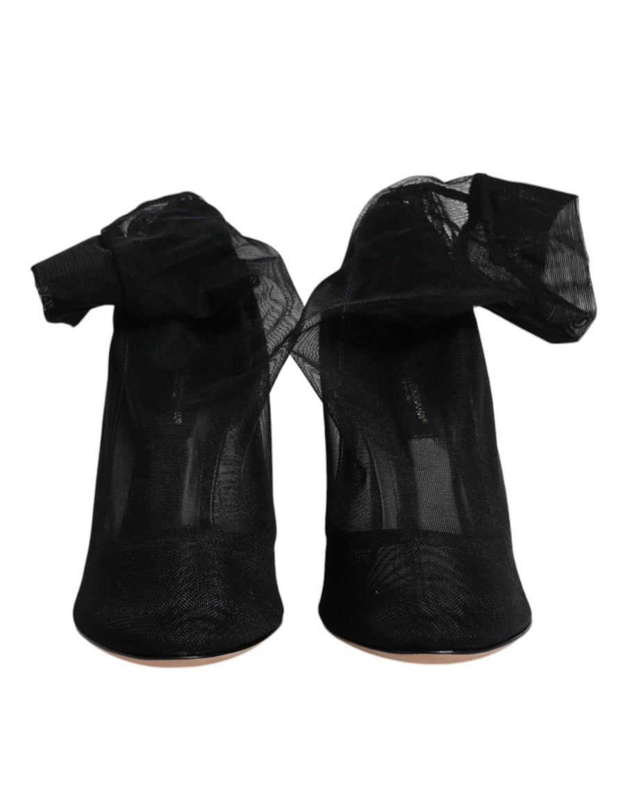 Dolce & Gabbana 75% Nylon 21% Elastane 4% Viscose; Leather sole boot in black