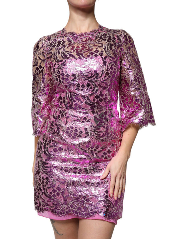 Dolce & Gabbana 80% Cotton dress in fuchsia