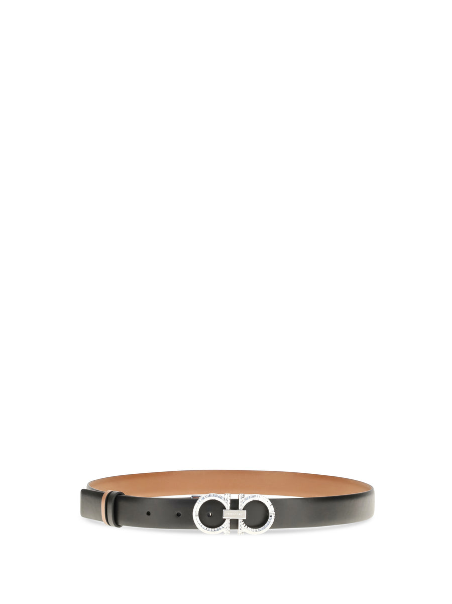 Belt Gancini Cognac Calf Leather