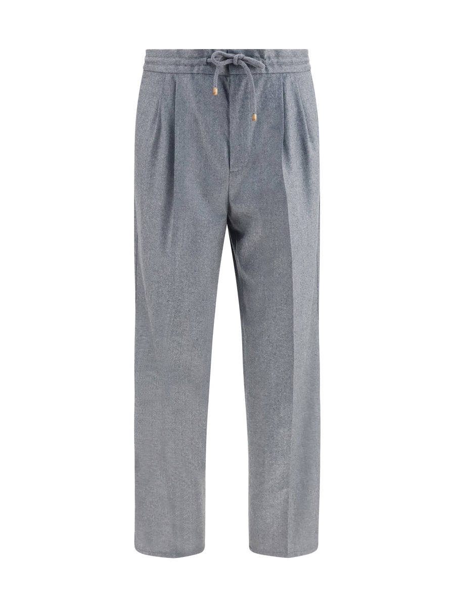 Brunello Cucinelli 100% Fleece Wool Ovis Aries trousers in gray