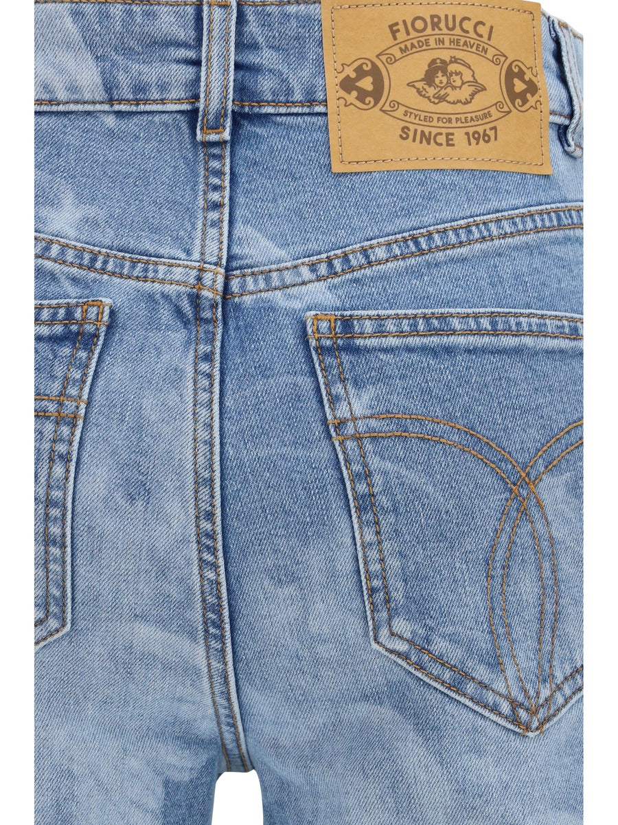 Jeans Angel-Print Medium Blue Cotton