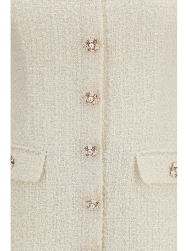 Dress Tailored Mini Cream Polyester