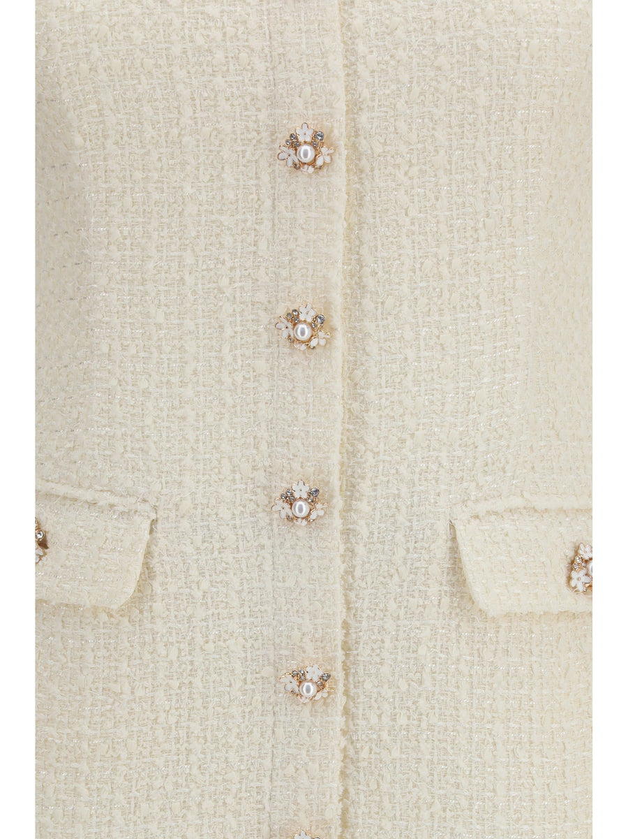 Dress Tailored Mini Cream Polyester