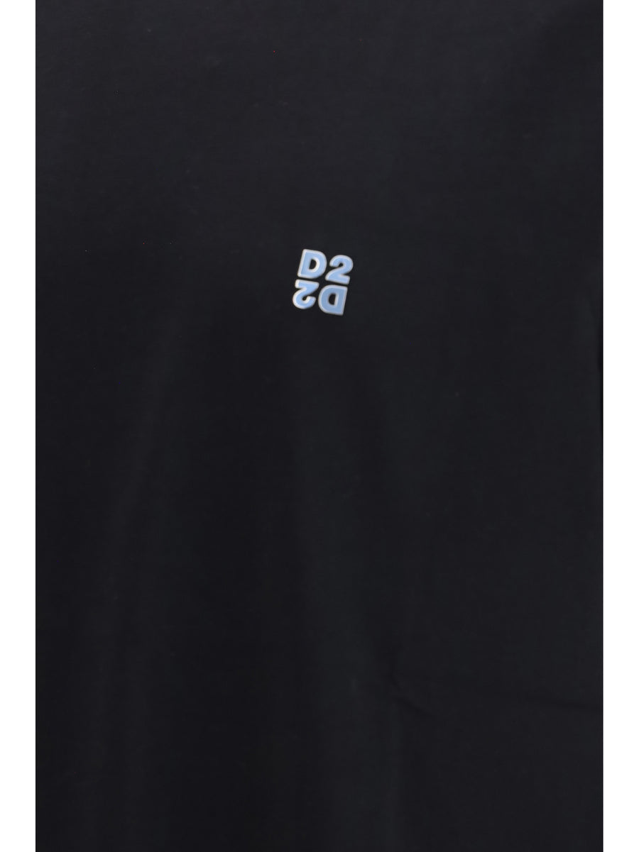 Cotton T-Shirt Metal D2 Black T-shirts