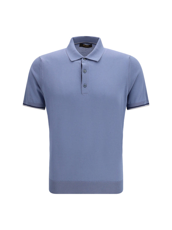 Moorer 100% Cotton polo in blue