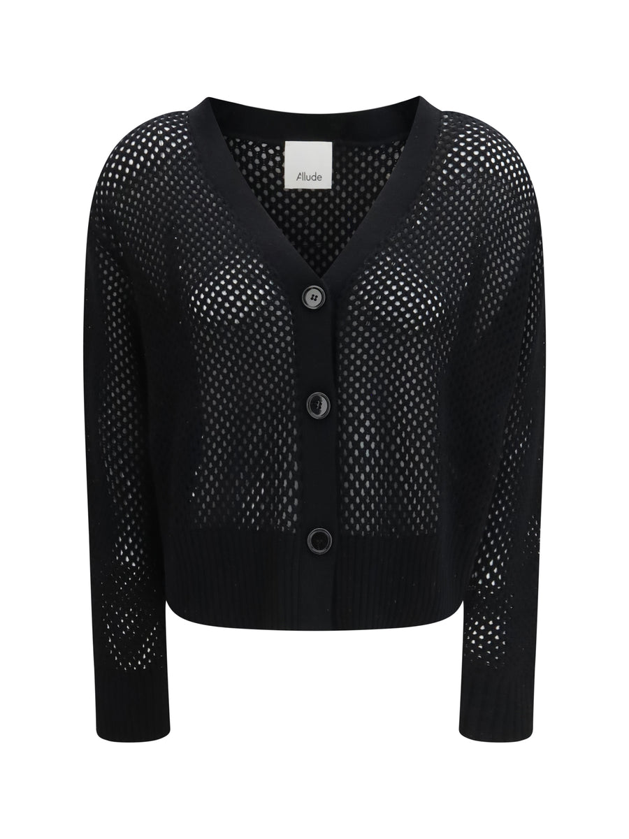 Allude 70% Virgin Wool cardigan in black
