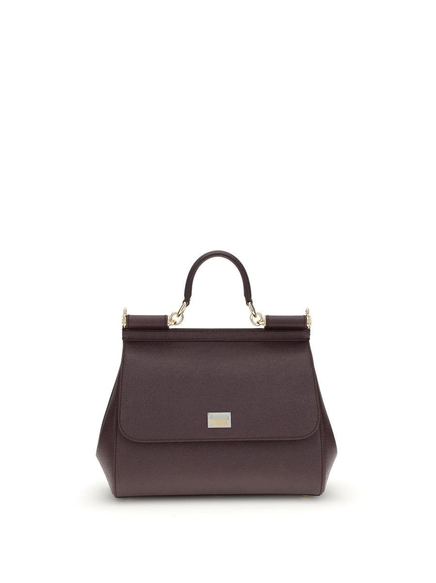 Dolce & Gabbana 100% Calf Leather Bos Taurus top handle bag in brown
