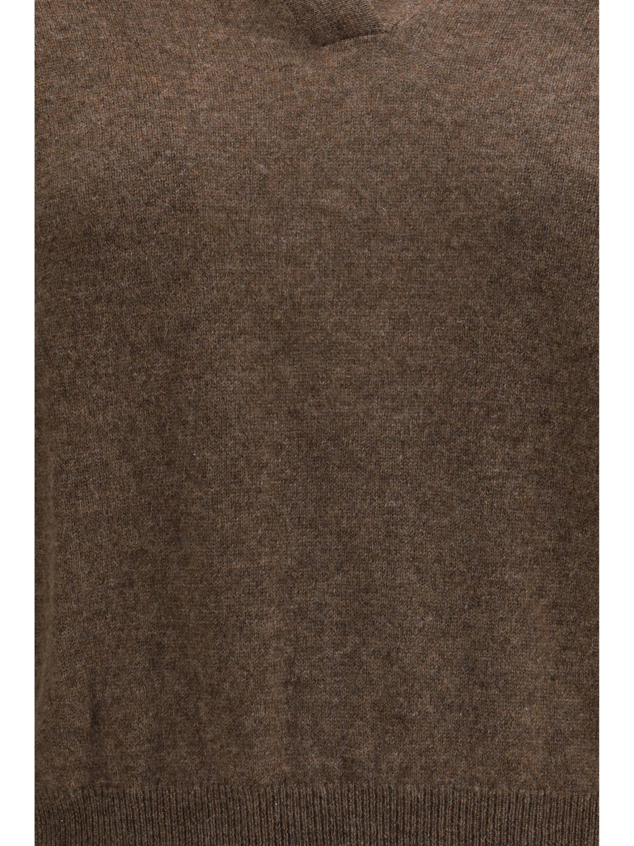 V-Neck Cashmere Sweater Dark Truffle (capra Hircus)