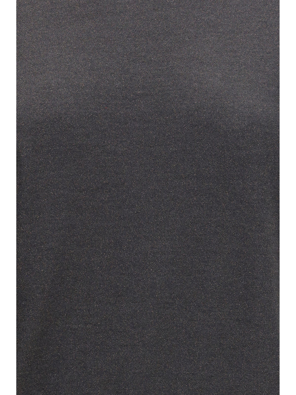 Short-Sleeve Cashmere And Silk Sweater Lead Grey (capra Hircus)